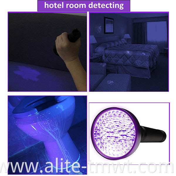 Heat Resistant UV Torch led Blacklight Flashlight 395 nm Urine Detector Scorpion Ultraviolet 100 LED Purple Light UV Flashlight